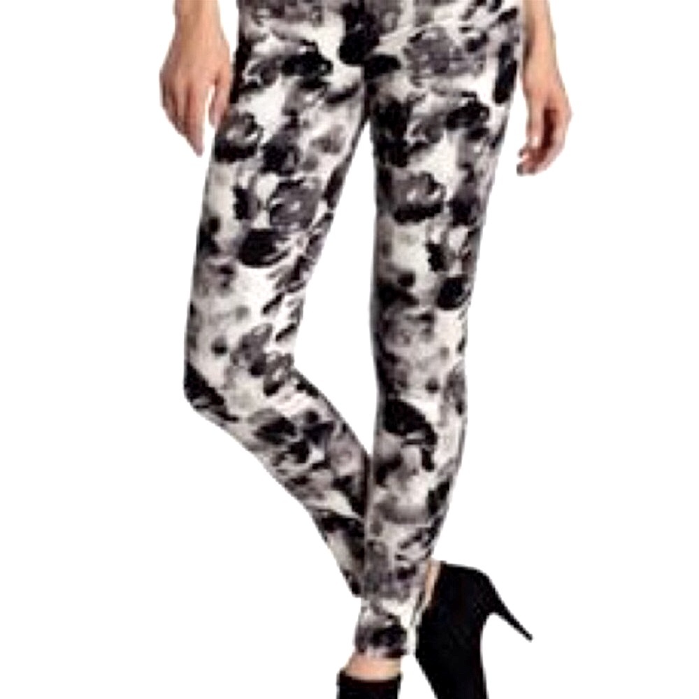 SANCTUARY sz 26 Jeans “The Charmer” Abstract Floral Soft Black White